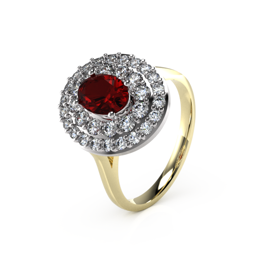 Oval Centre with Double Halo