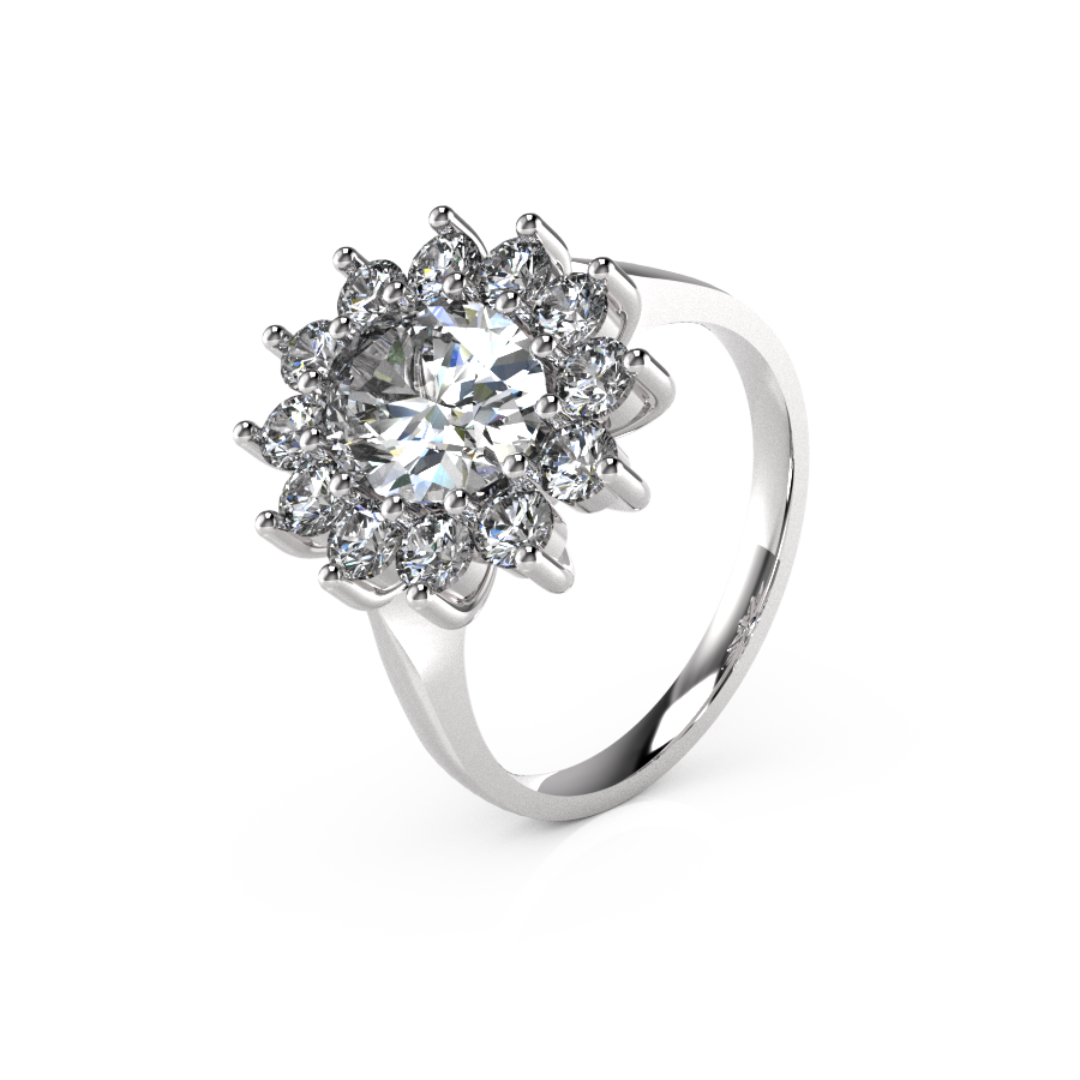 Oval Star Cluster Ring