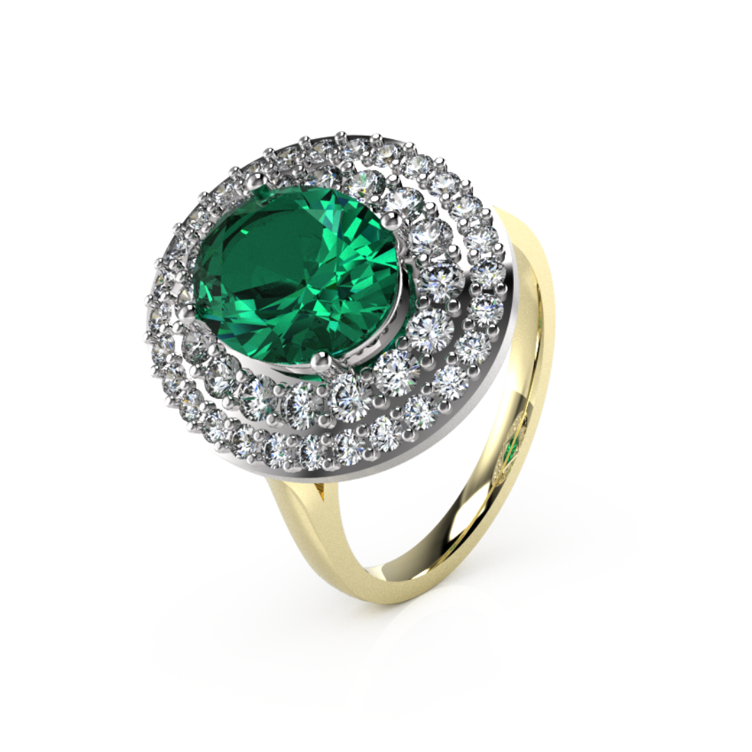 Oval Centre with Double Halo