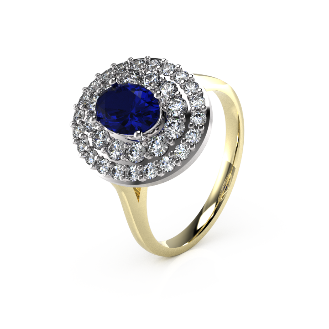 Oval Centre with Double Halo