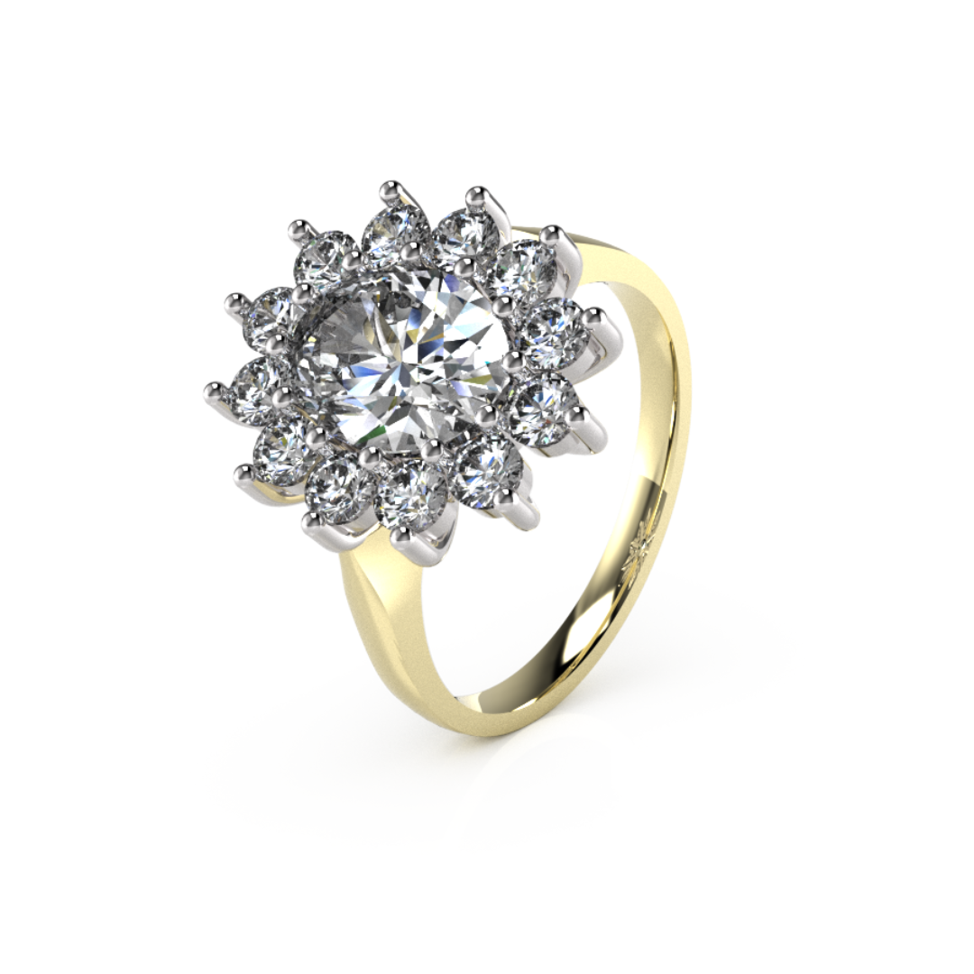 Oval Star Cluster Ring