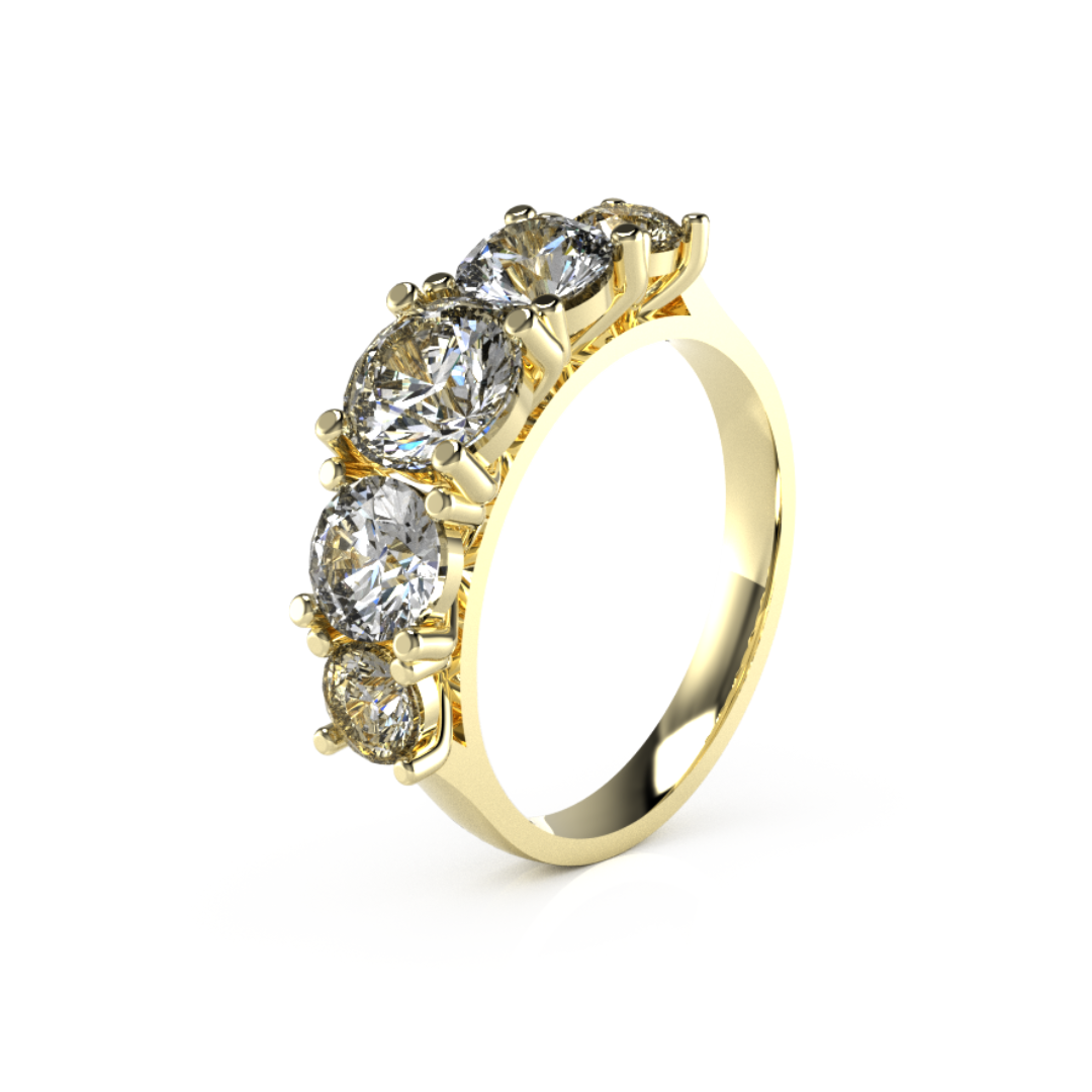Five stone tapered CZ Eternity