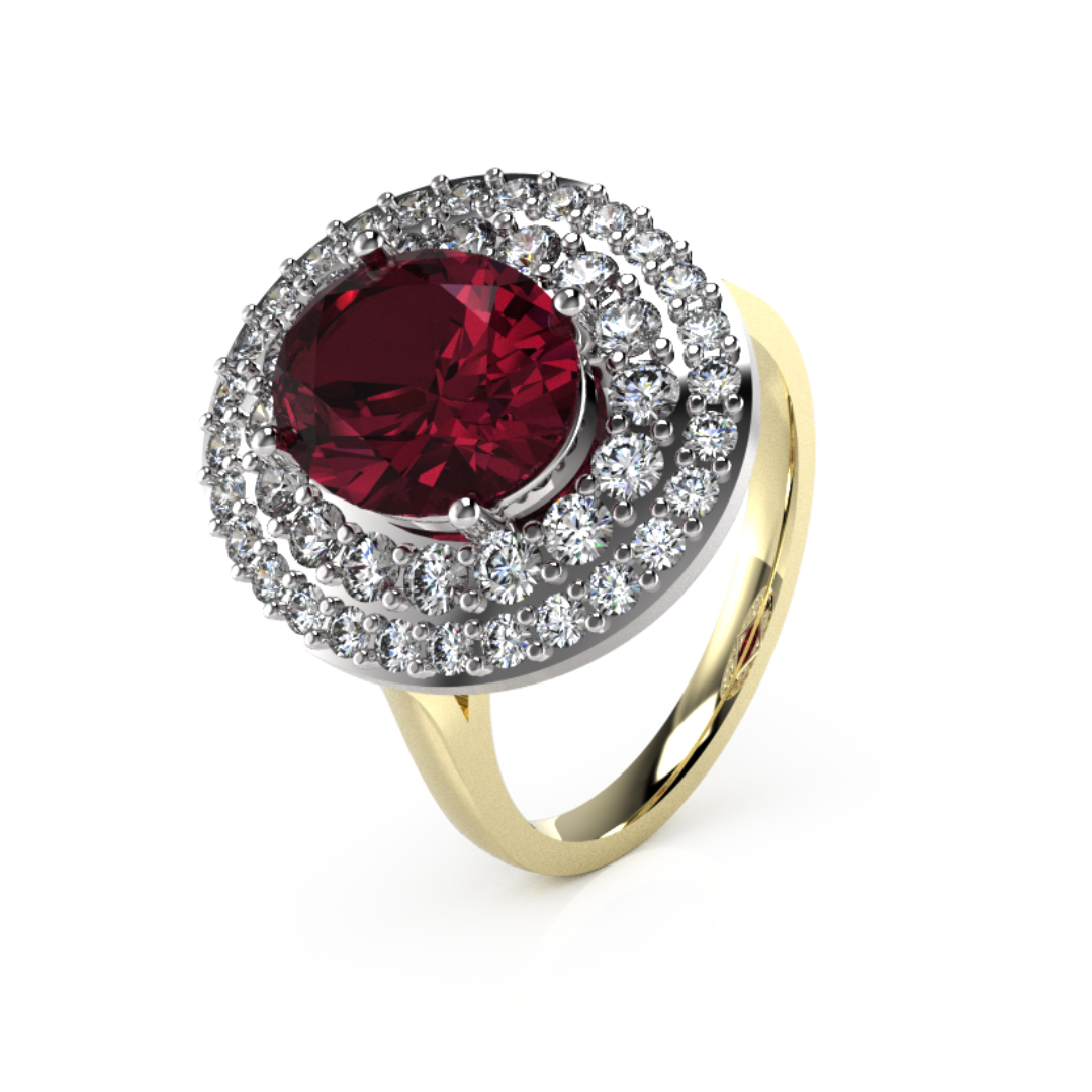 Oval Centre with Double Halo