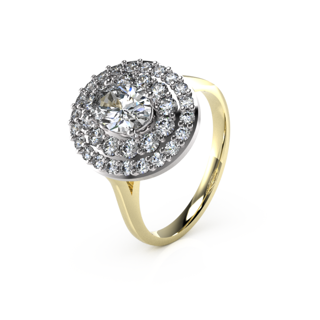 Oval Centre with Double Halo