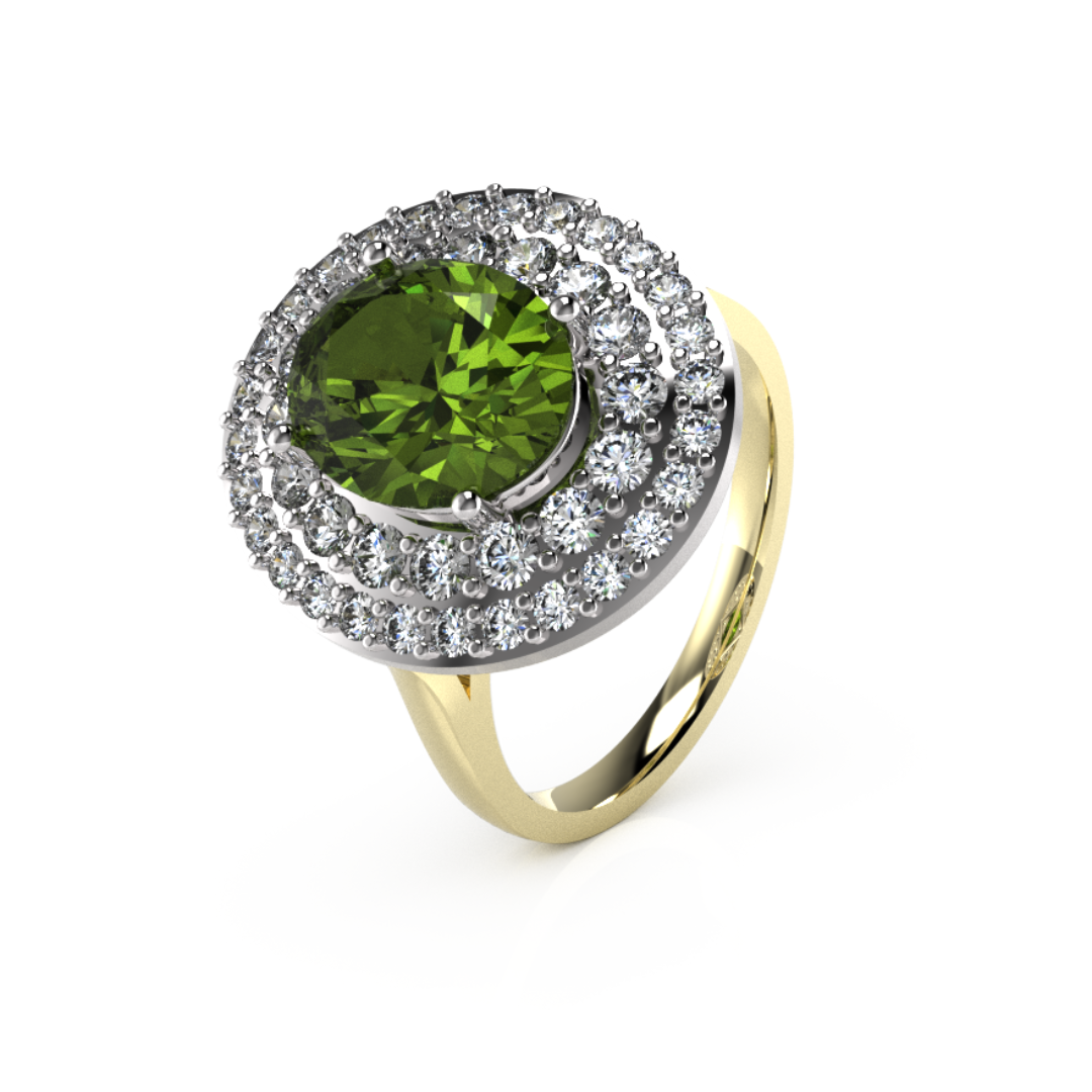 Oval Centre with Double Halo