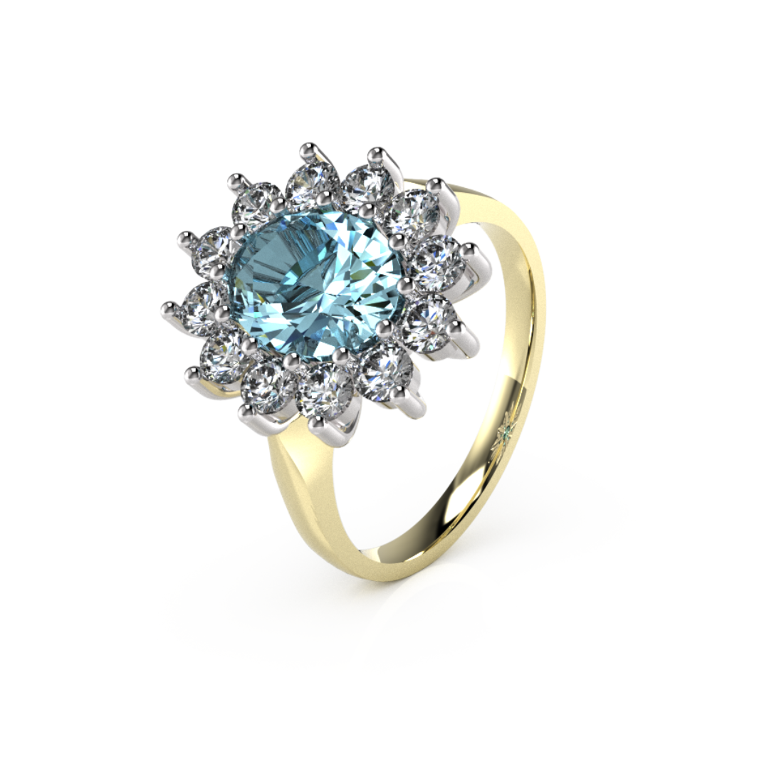 Oval Star Cluster Ring