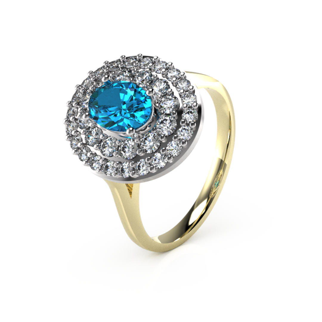 Oval Centre with Double Halo