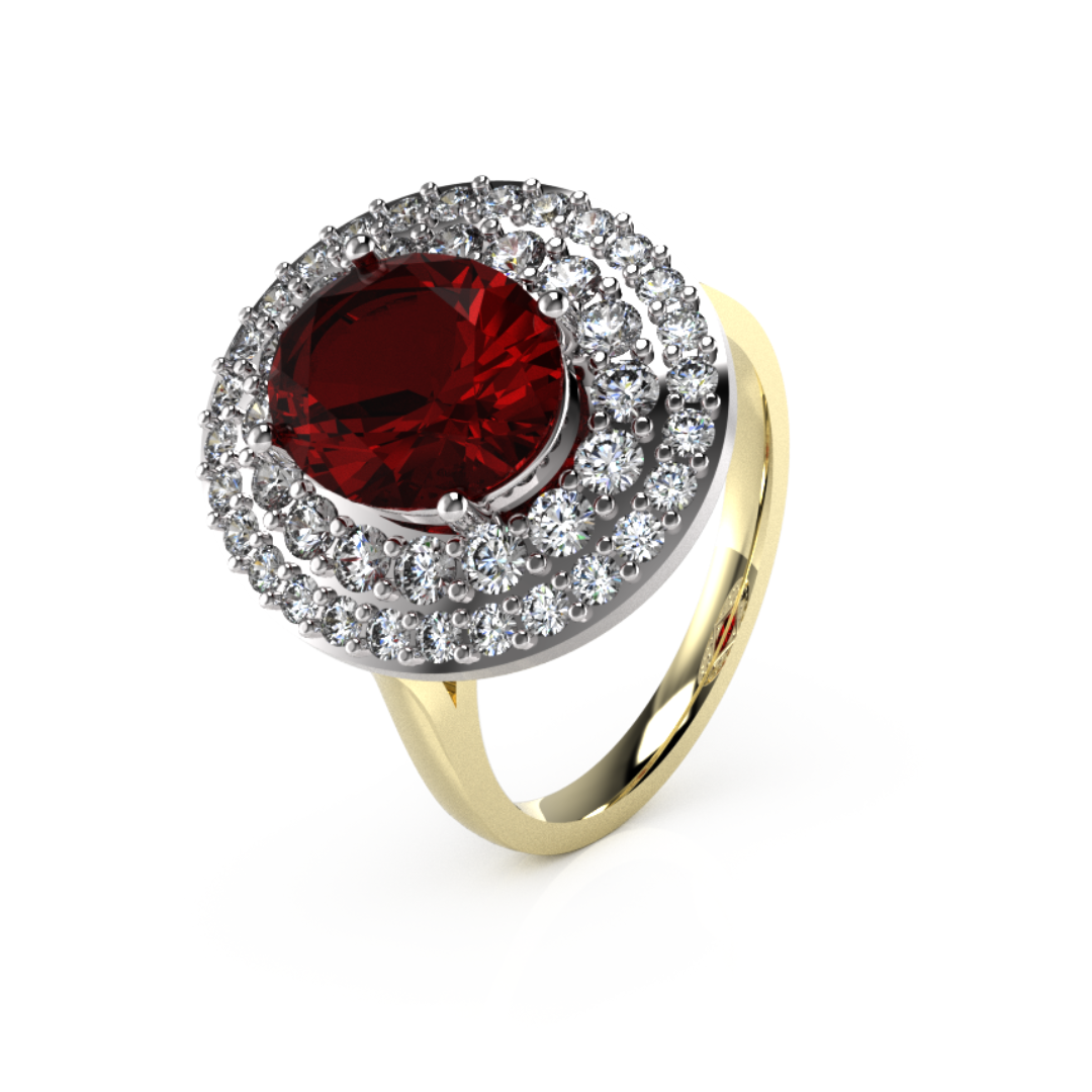 Oval Centre with Double Halo