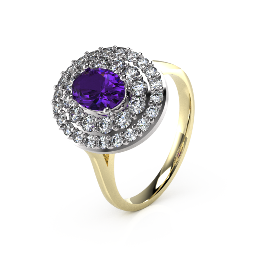 Oval Centre with Double Halo