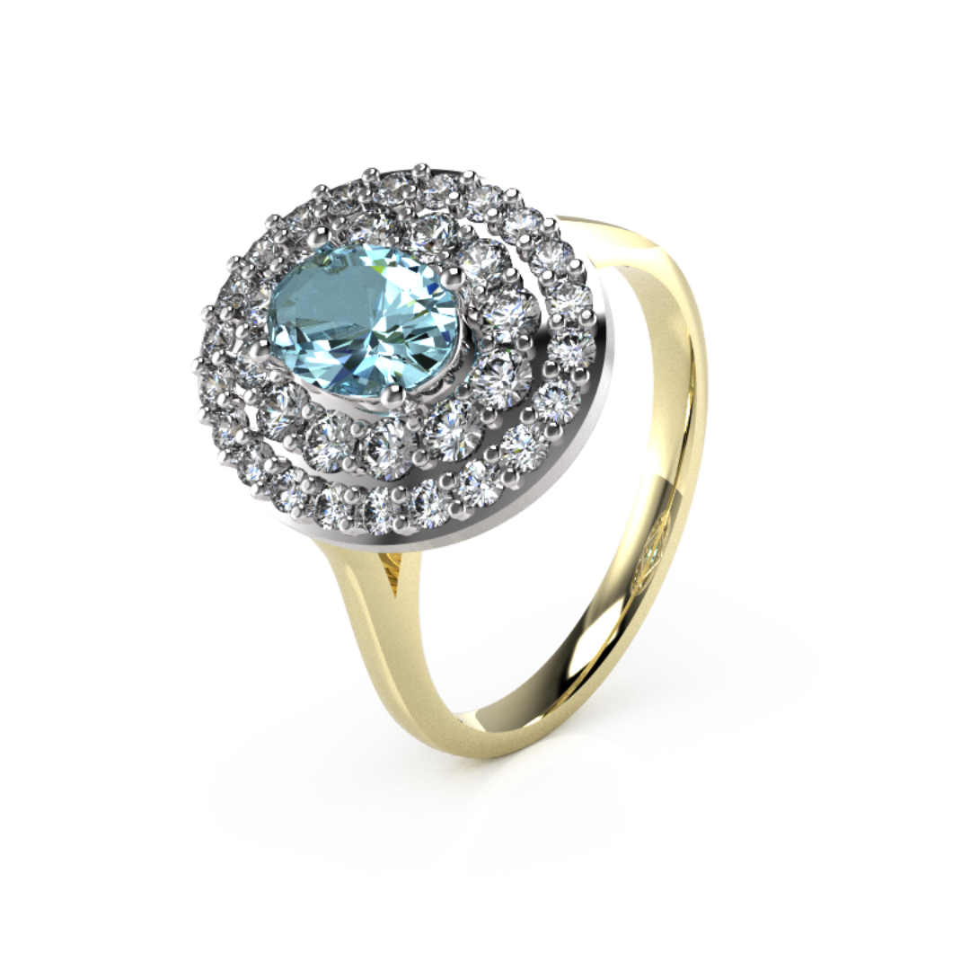 Oval Centre with Double Halo