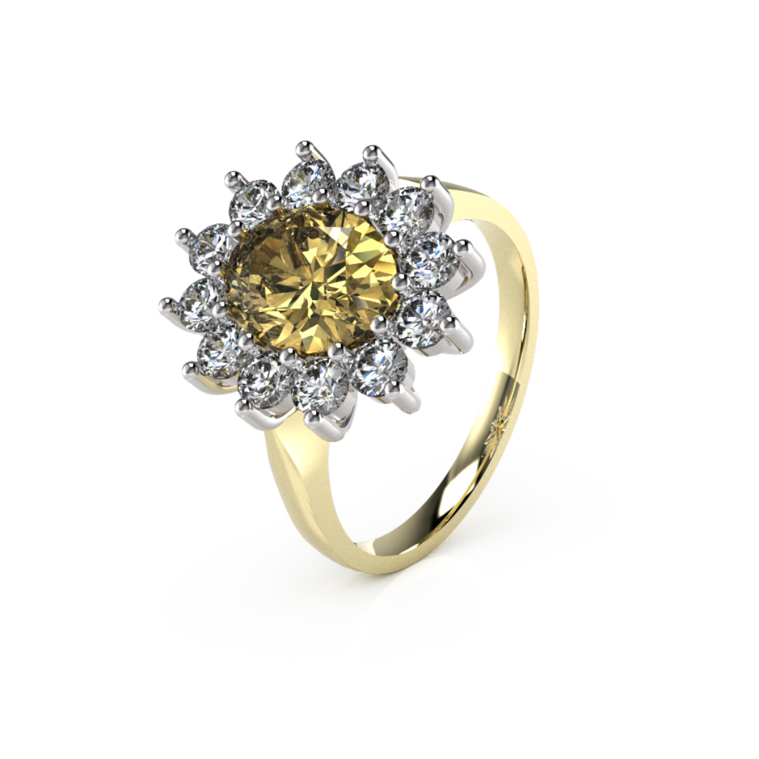 Oval Star Cluster Ring