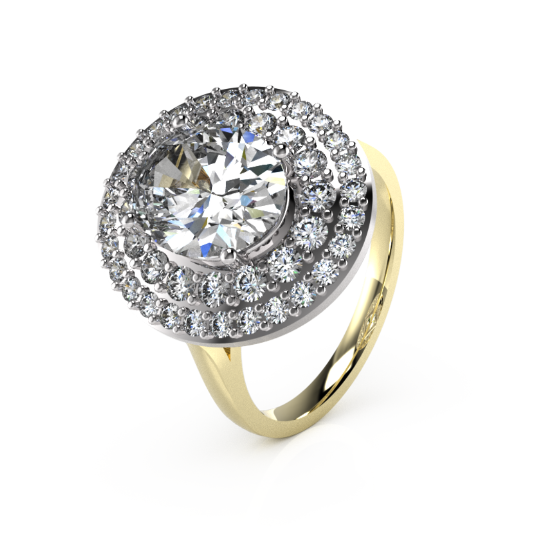 Oval Centre with Double Halo