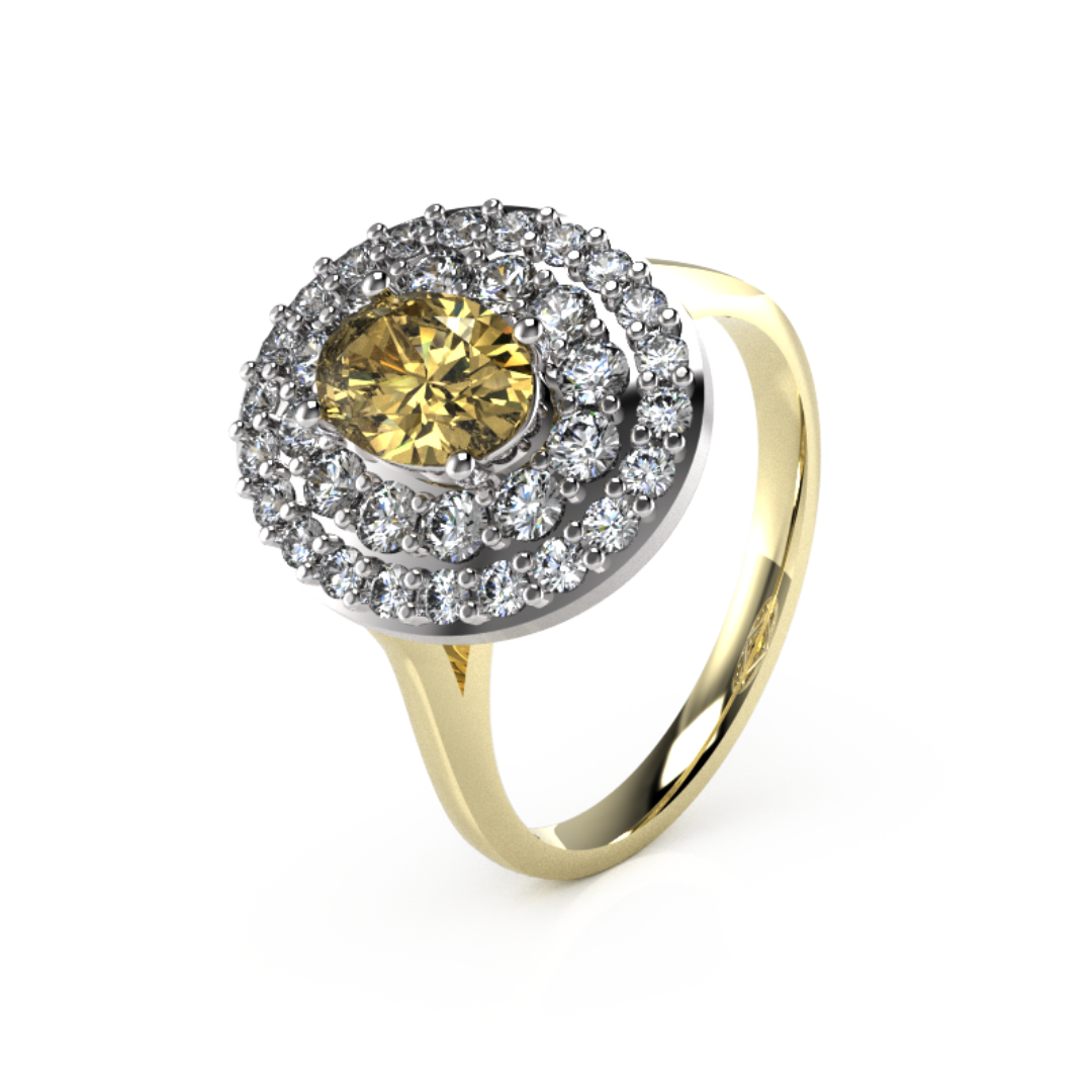 Oval Centre with Double Halo