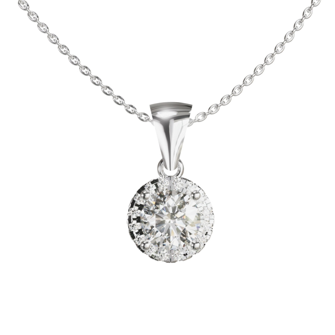 Lab Grown Diamond Round Halo Pendant
