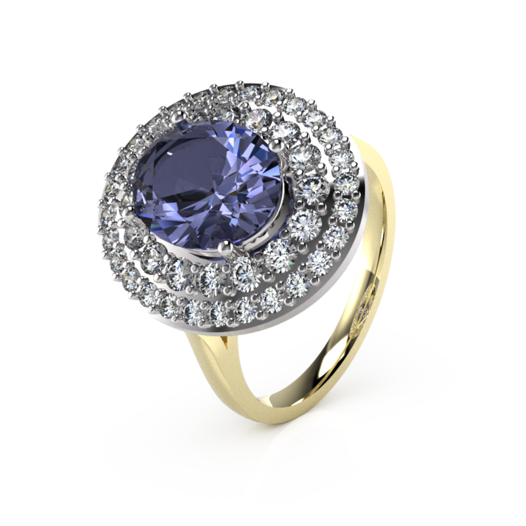 Oval Centre with Double Halo