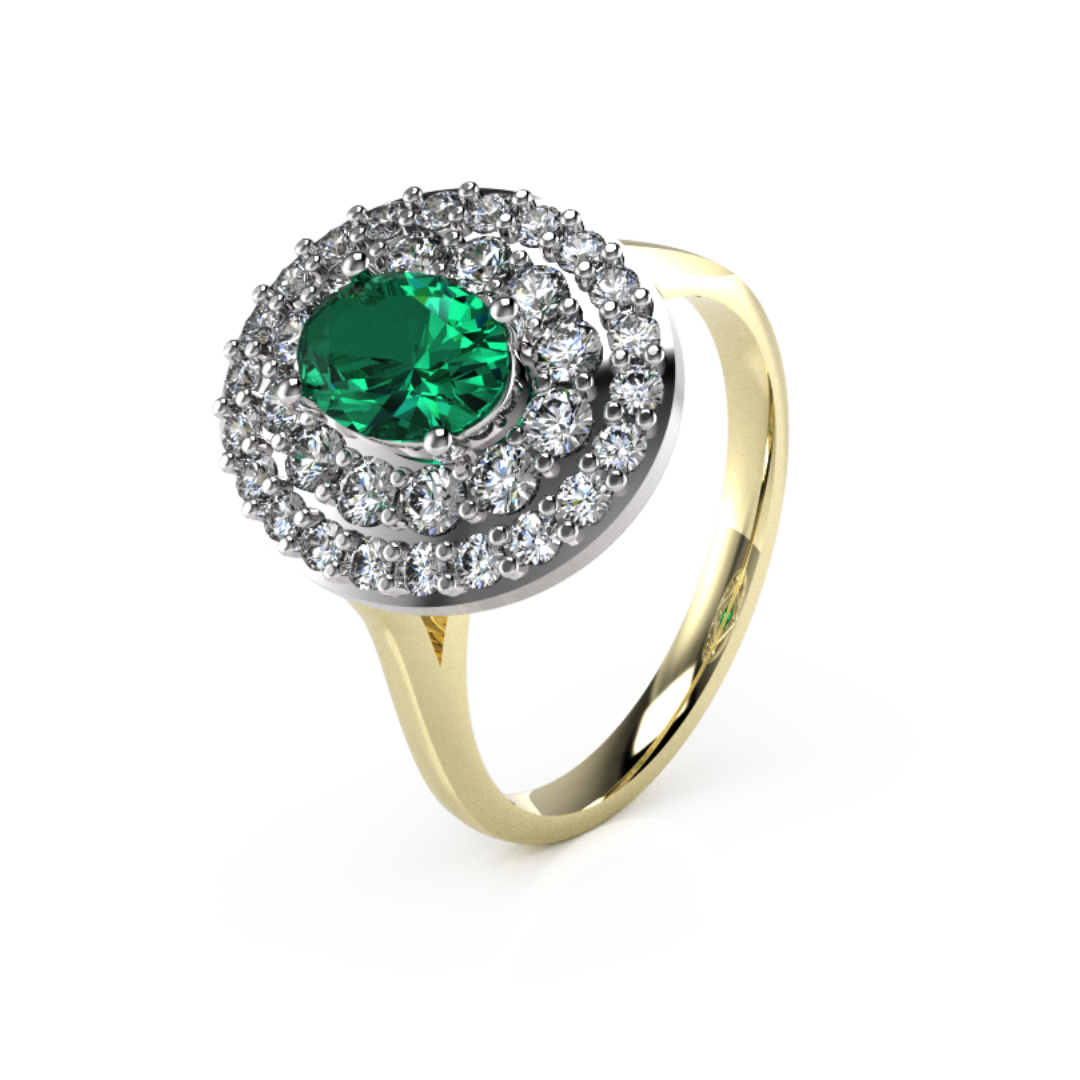 Oval Centre with Double Halo