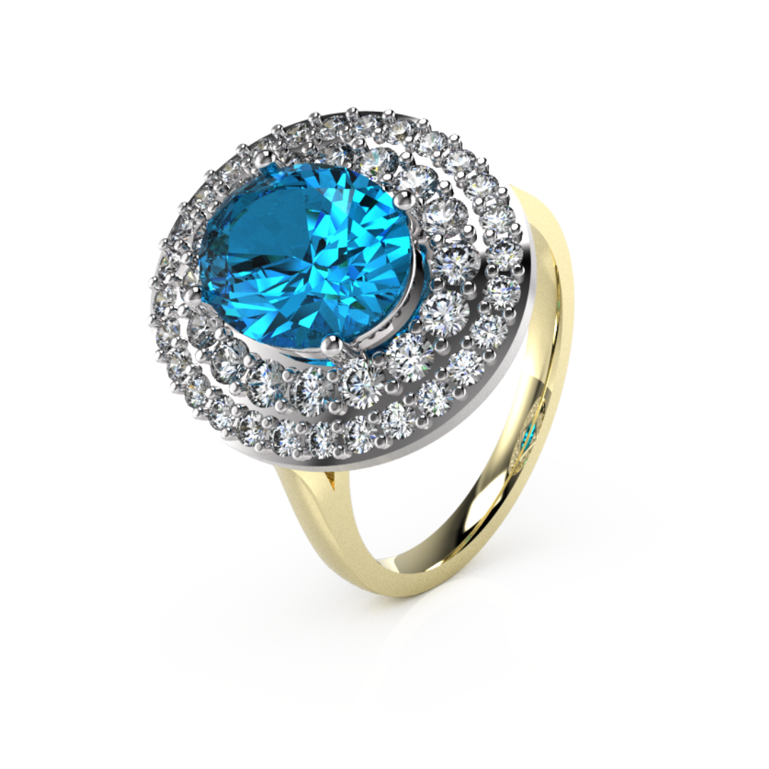 Oval Centre with Double Halo