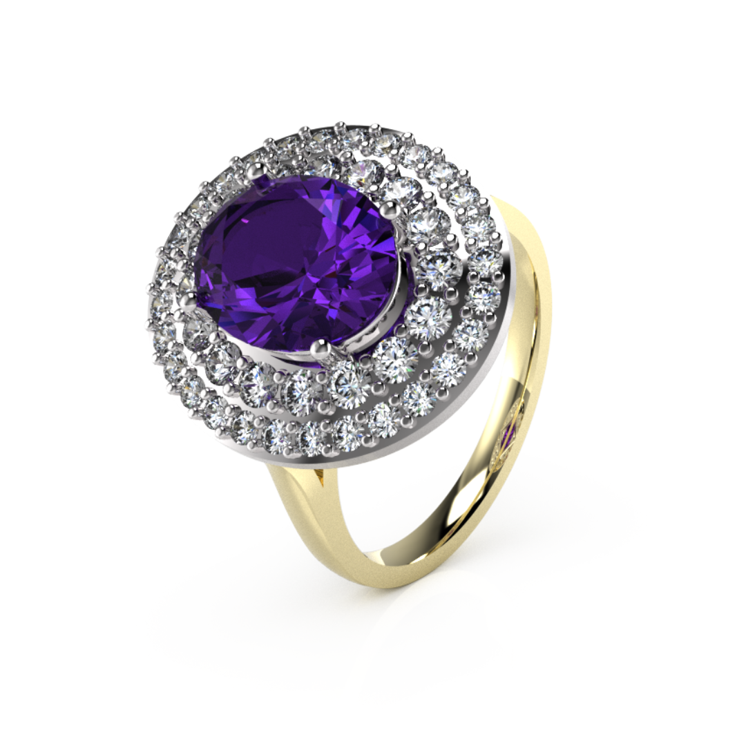 Oval Centre with Double Halo