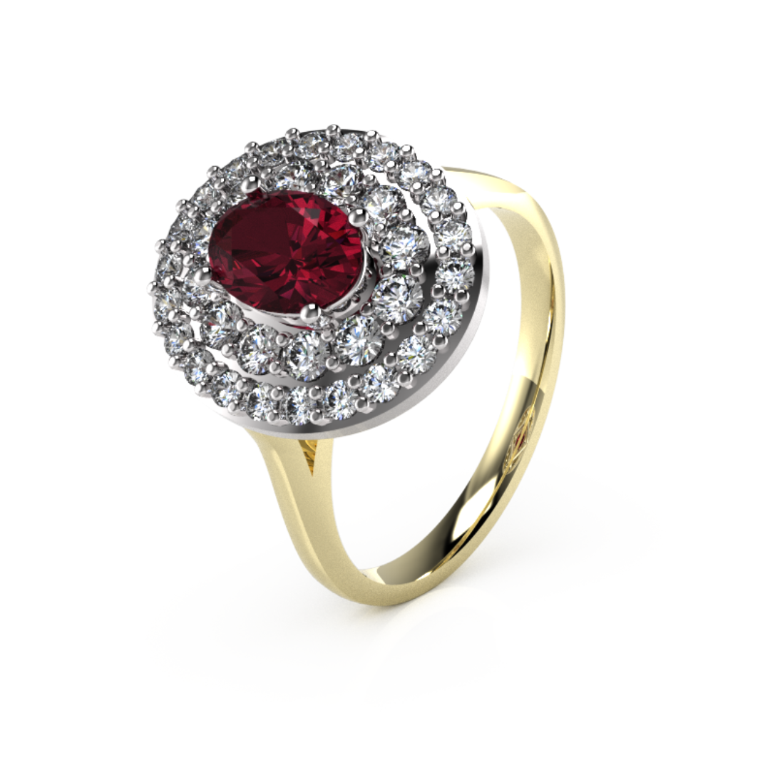 Oval Centre with Double Halo