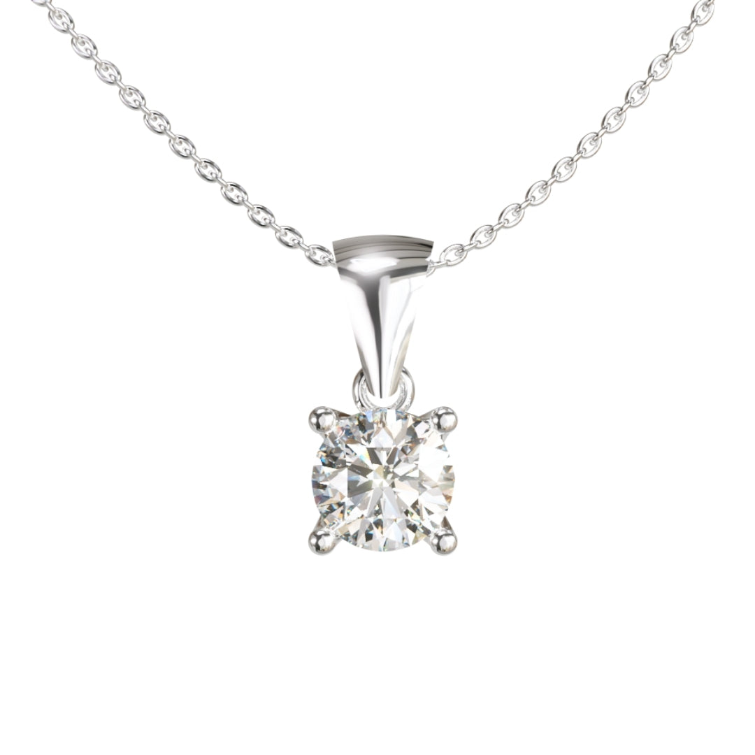 Lab Grown Diamond Round Single Stone Pendant