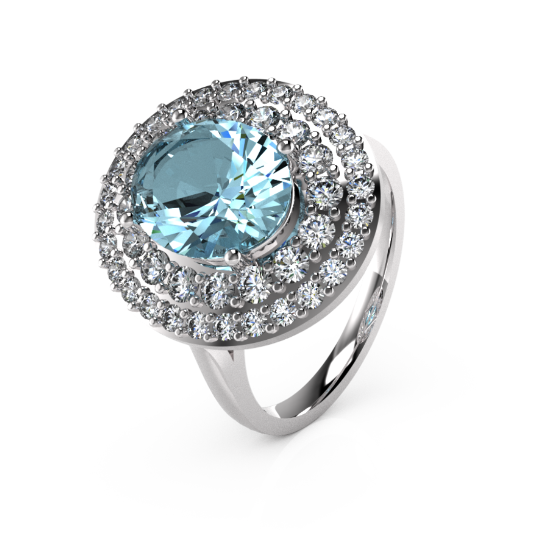 Oval Centre with Double Halo