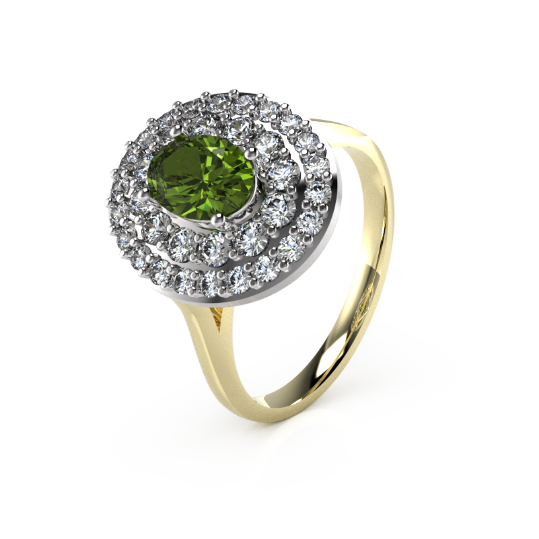 Oval Centre with Double Halo