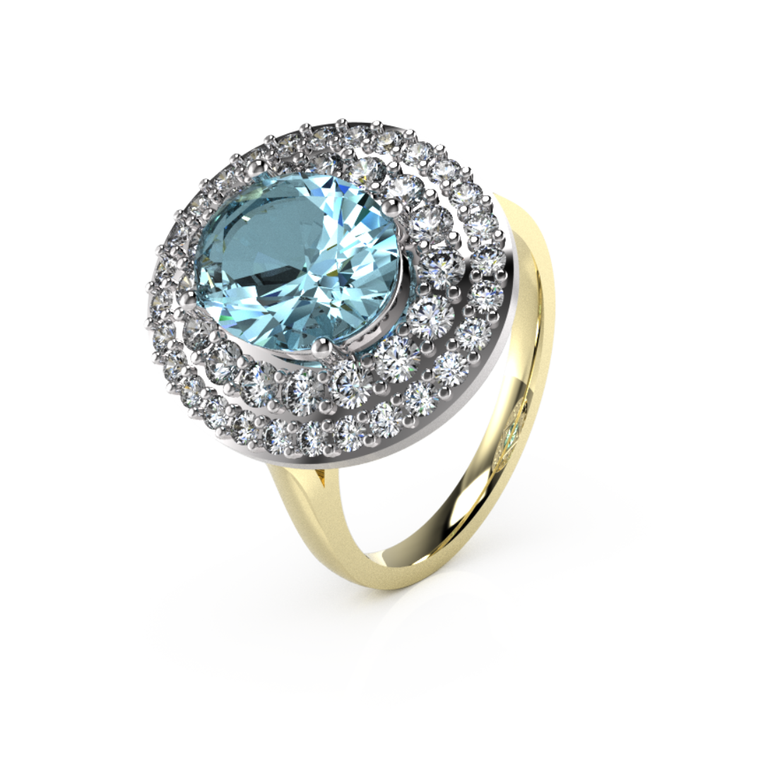 Oval Centre with Double Halo