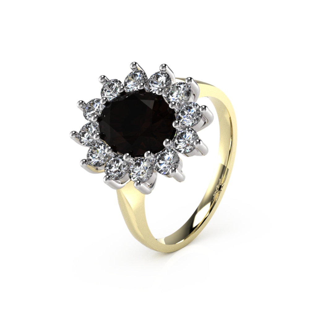 Oval Star Cluster Ring