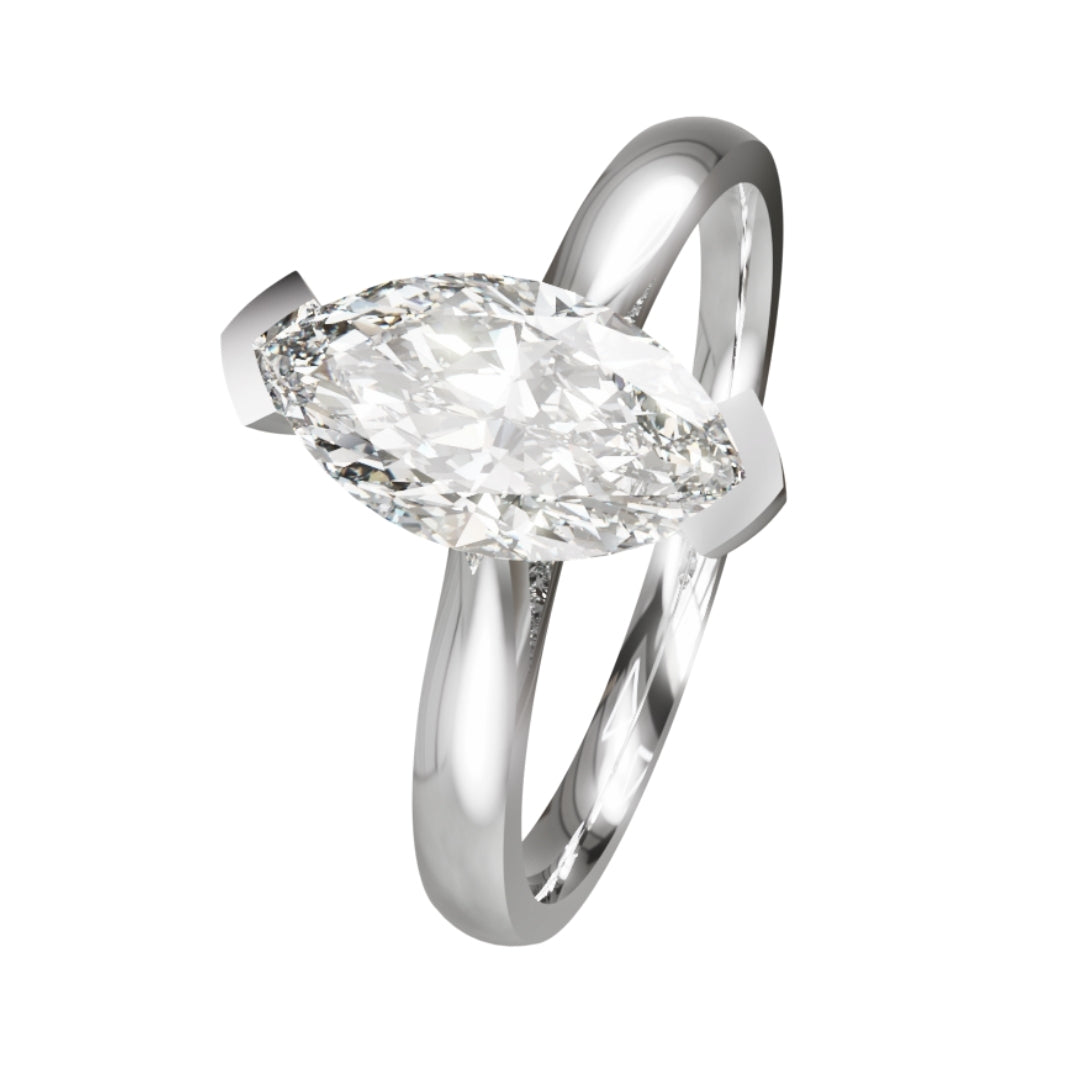 Lab Grown Diamond Marquise Single Stone Ring