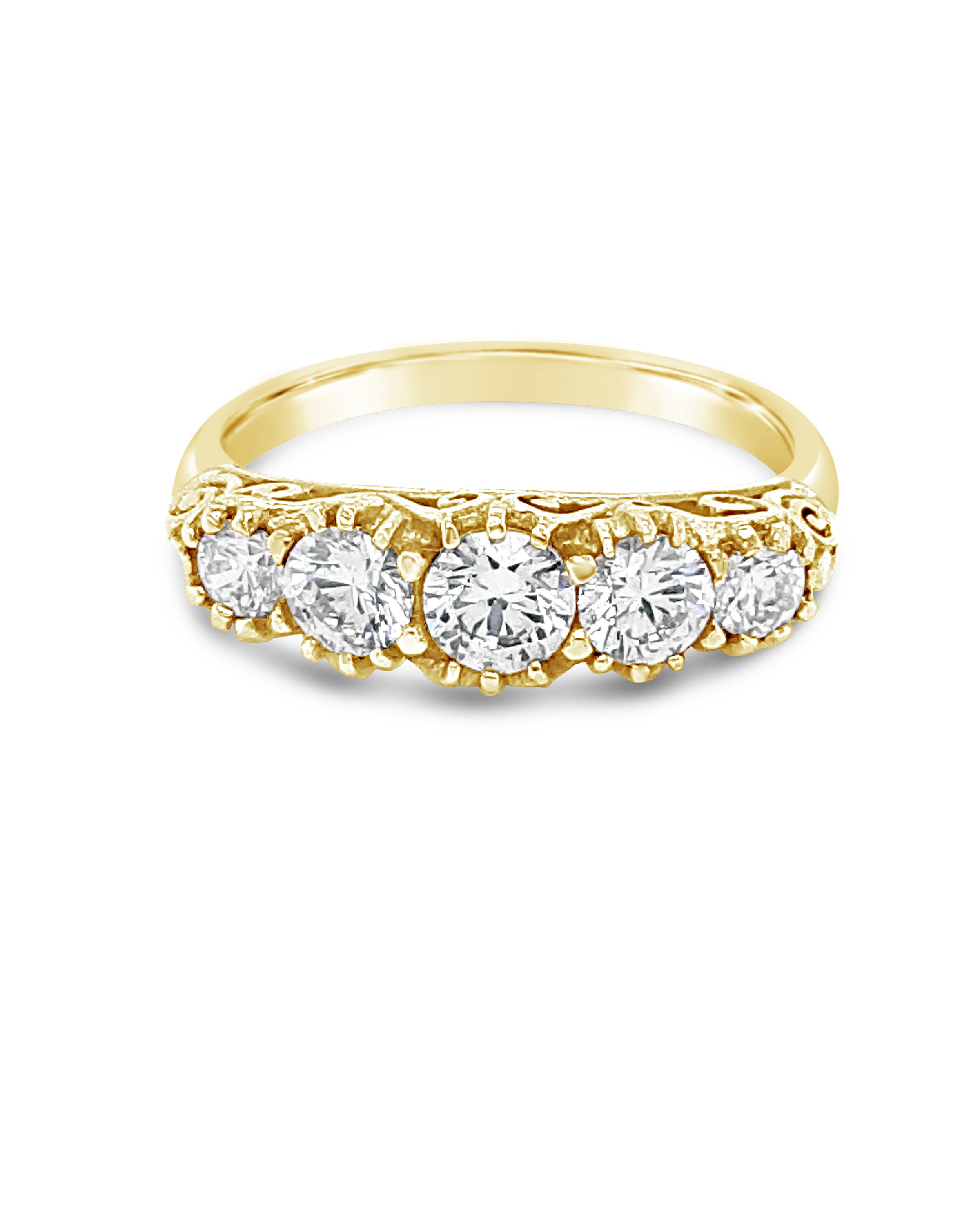 Gemstone Five Stone Half Hoop