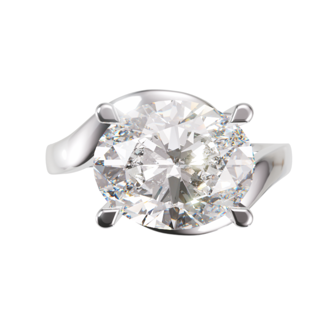 Lab Grown Diamond Oval East West Twist Ring