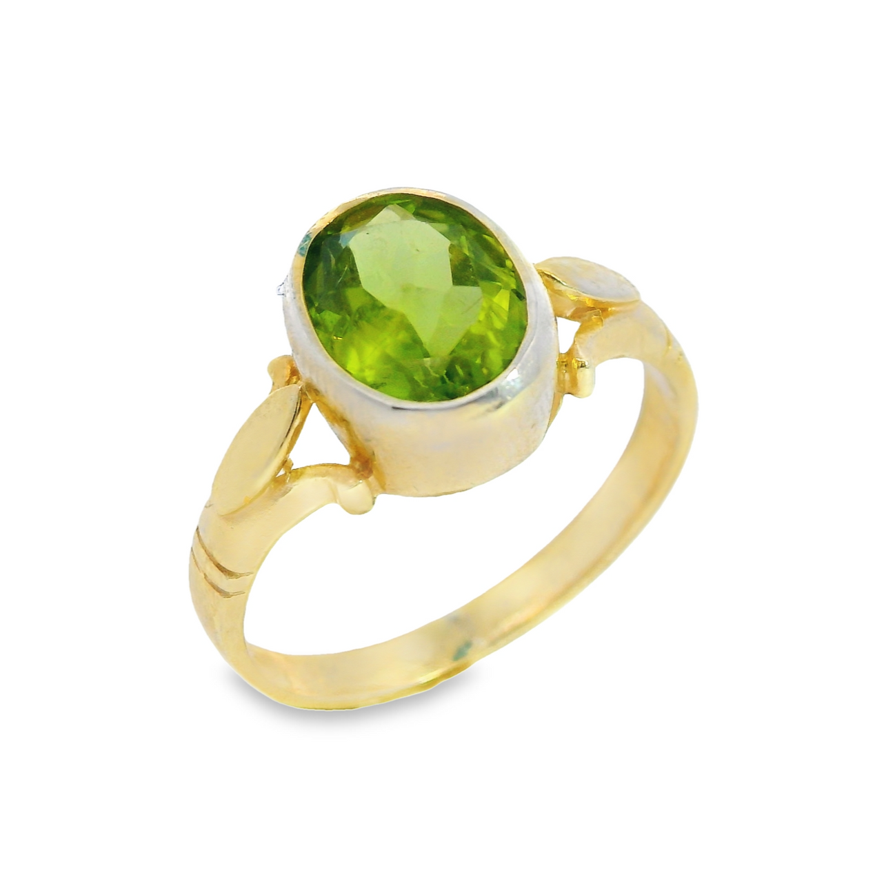 Oval Rubover with Split Shoulders Ring