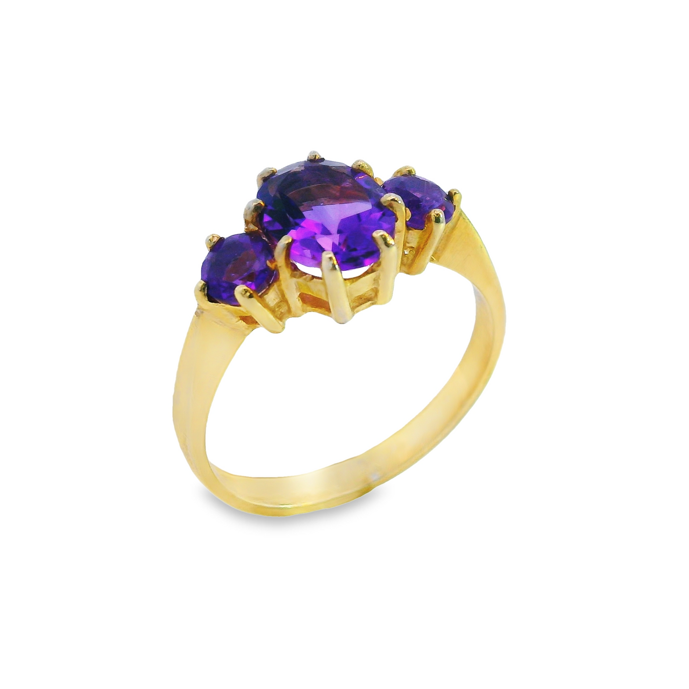 Oval Centre Three Stone Claw Set Ring