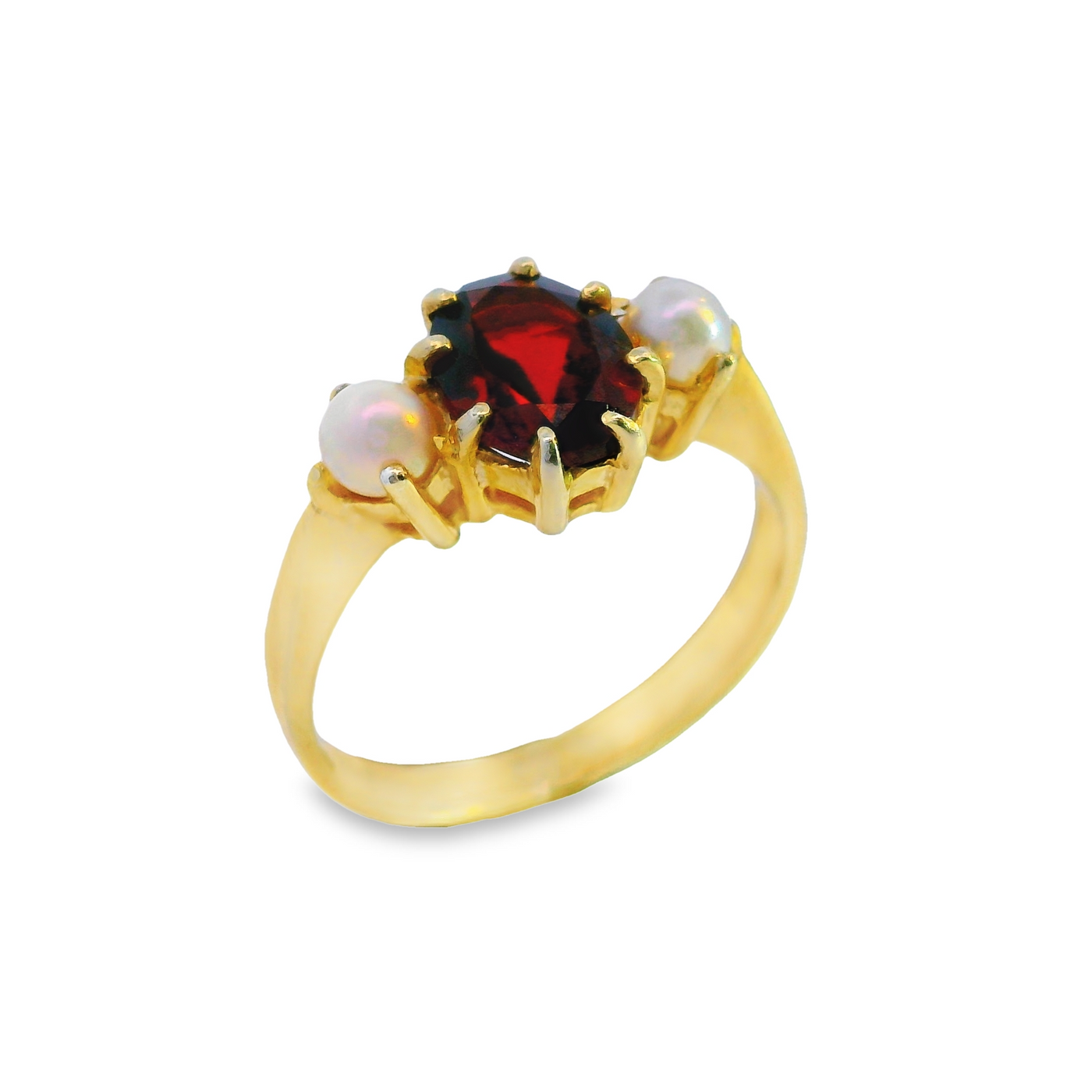 Oval Centre Three Stone Claw Set Ring