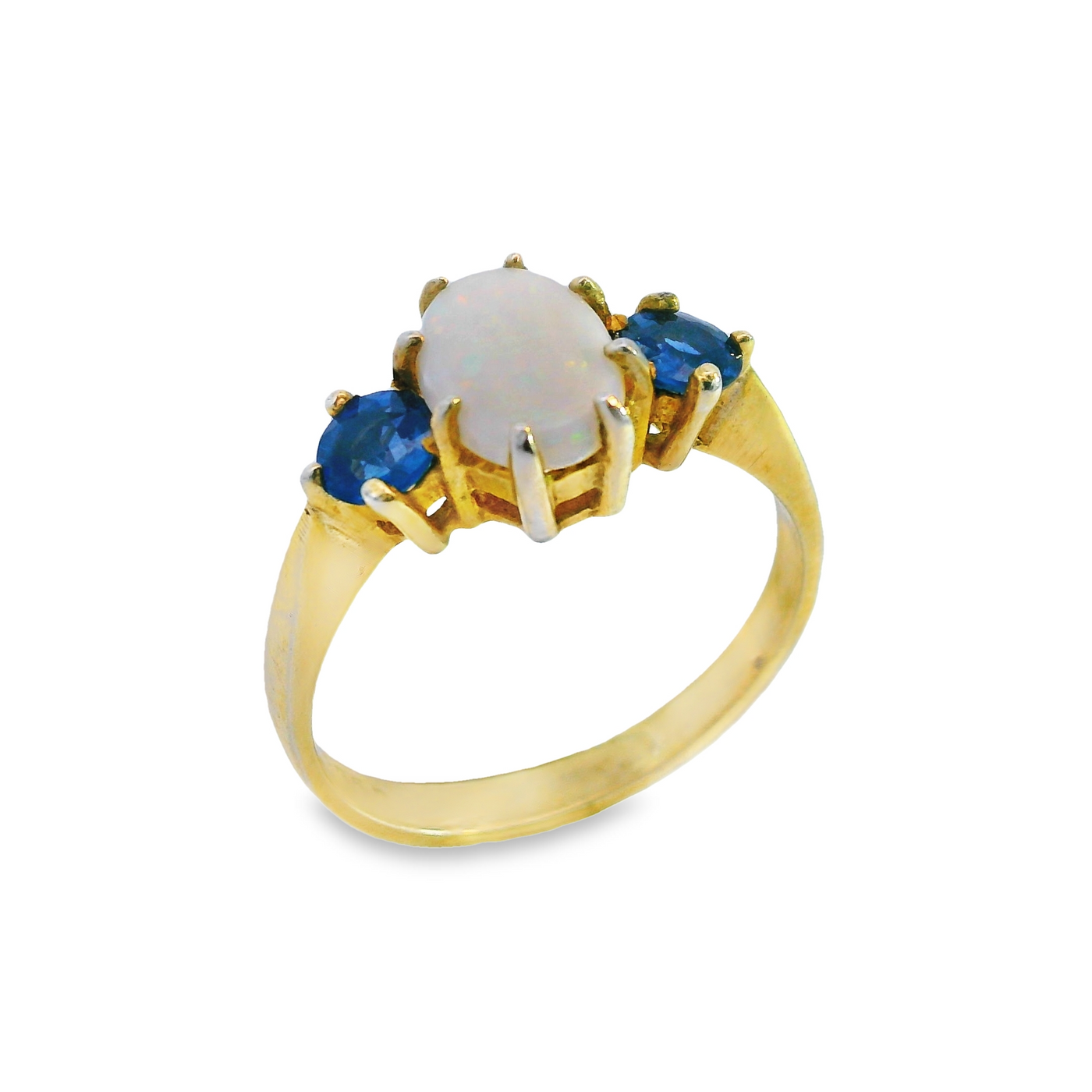 Oval Centre Three Stone Claw Set Ring