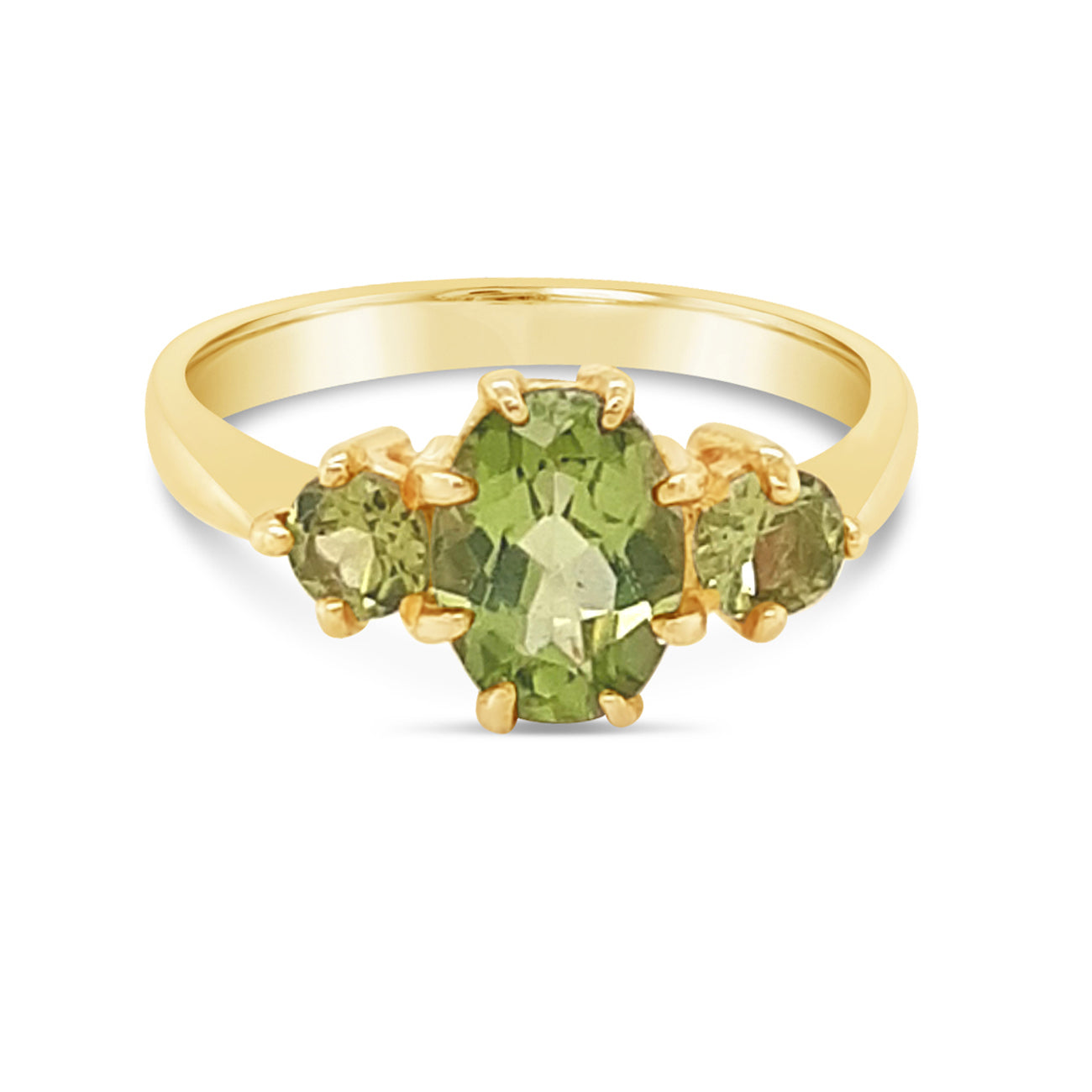 Oval Centre Three Stone Claw Set Ring