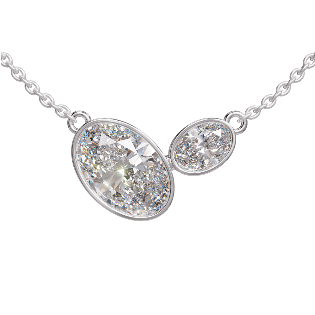 Lab Diamond 2 Stone Pendant