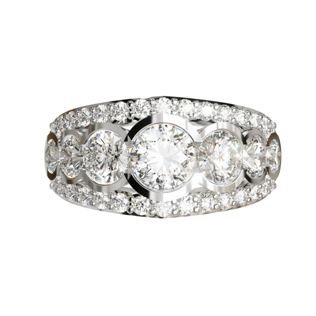 Lab Grown Diamond Seven Stone Shoulder Set Eternity Ring