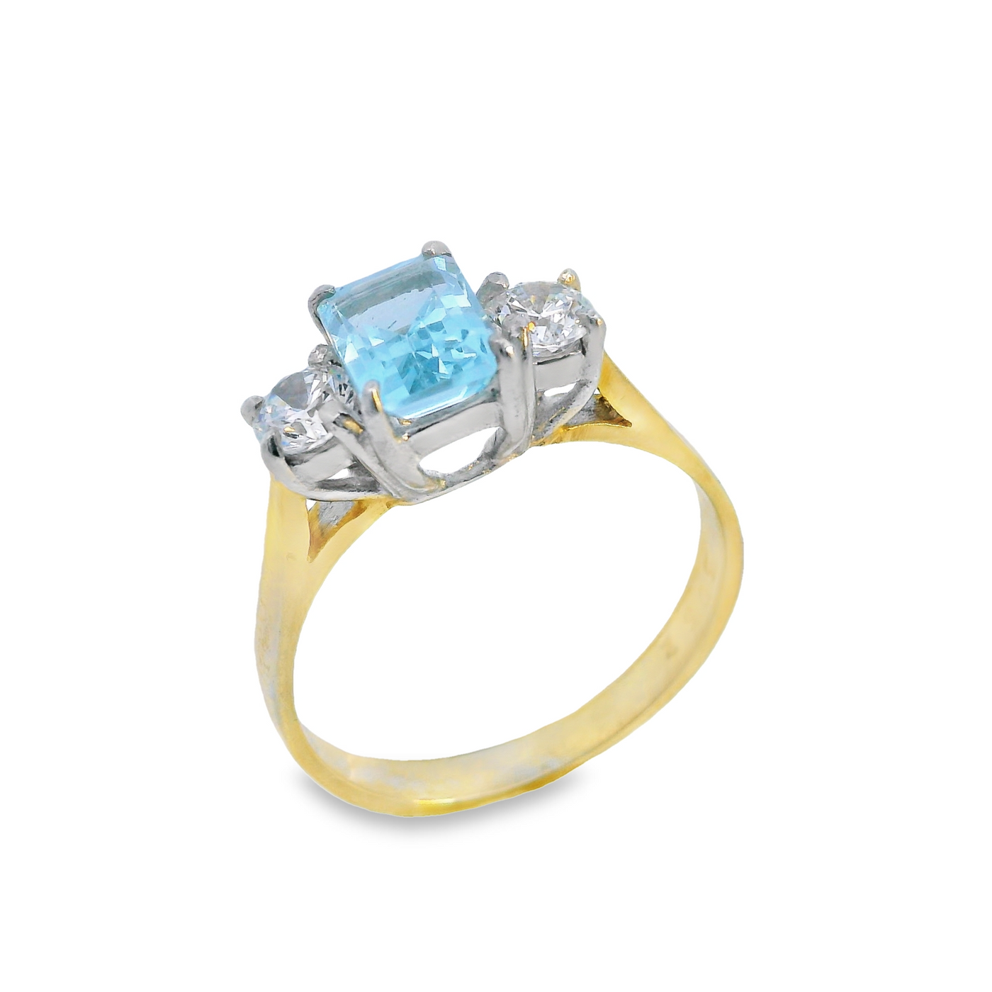 Gemstone Octagonal Centre Three Stone