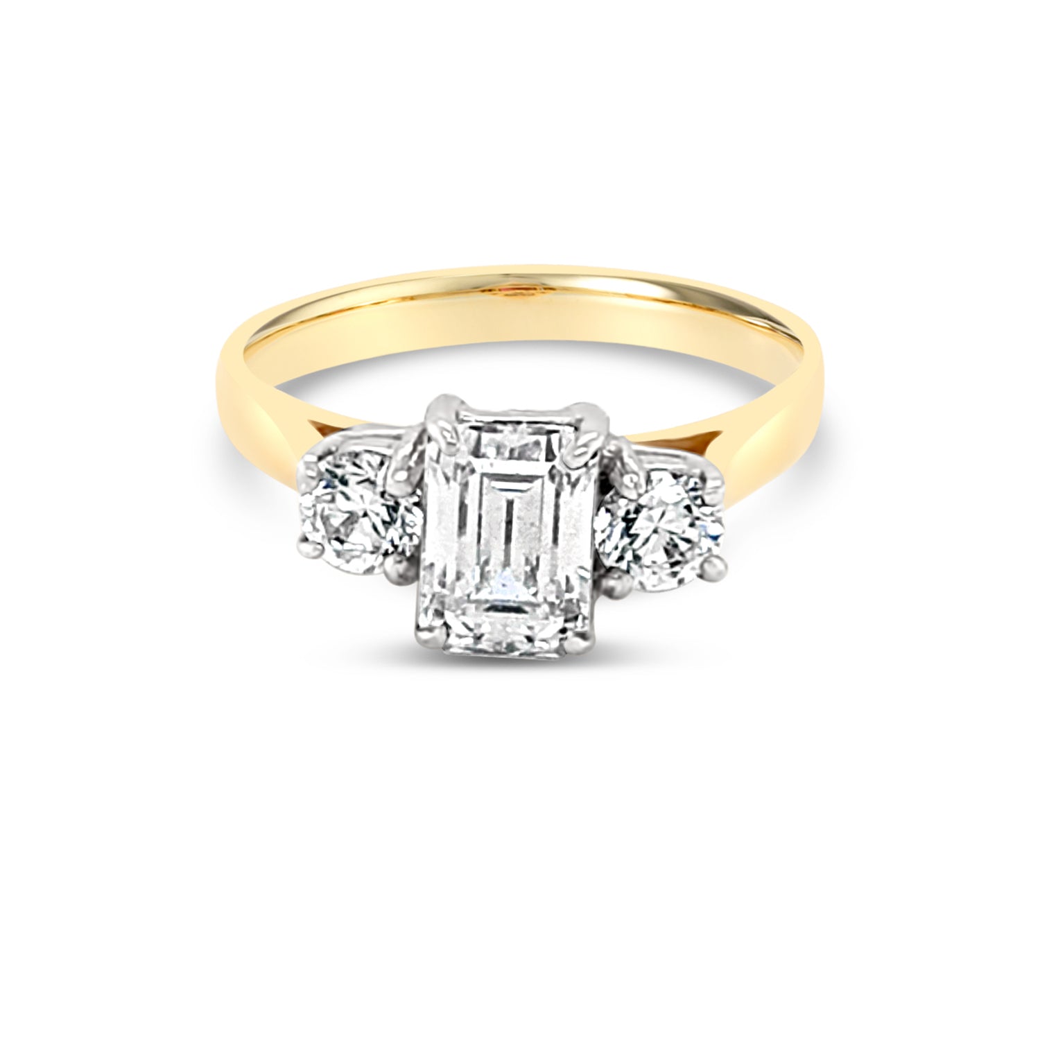 Gemstone Octagonal Centre Three Stone