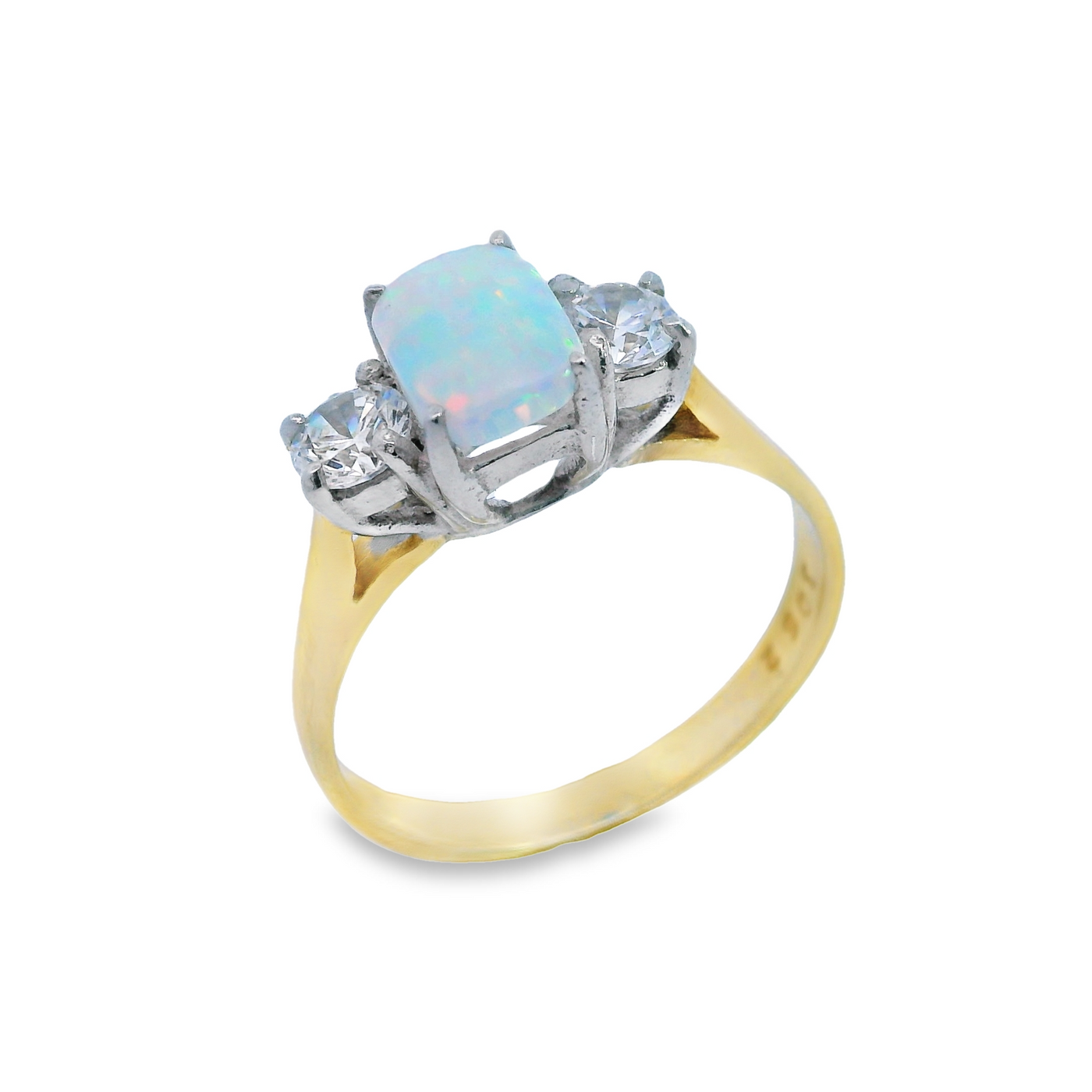 Gemstone Octagonal Centre Three Stone