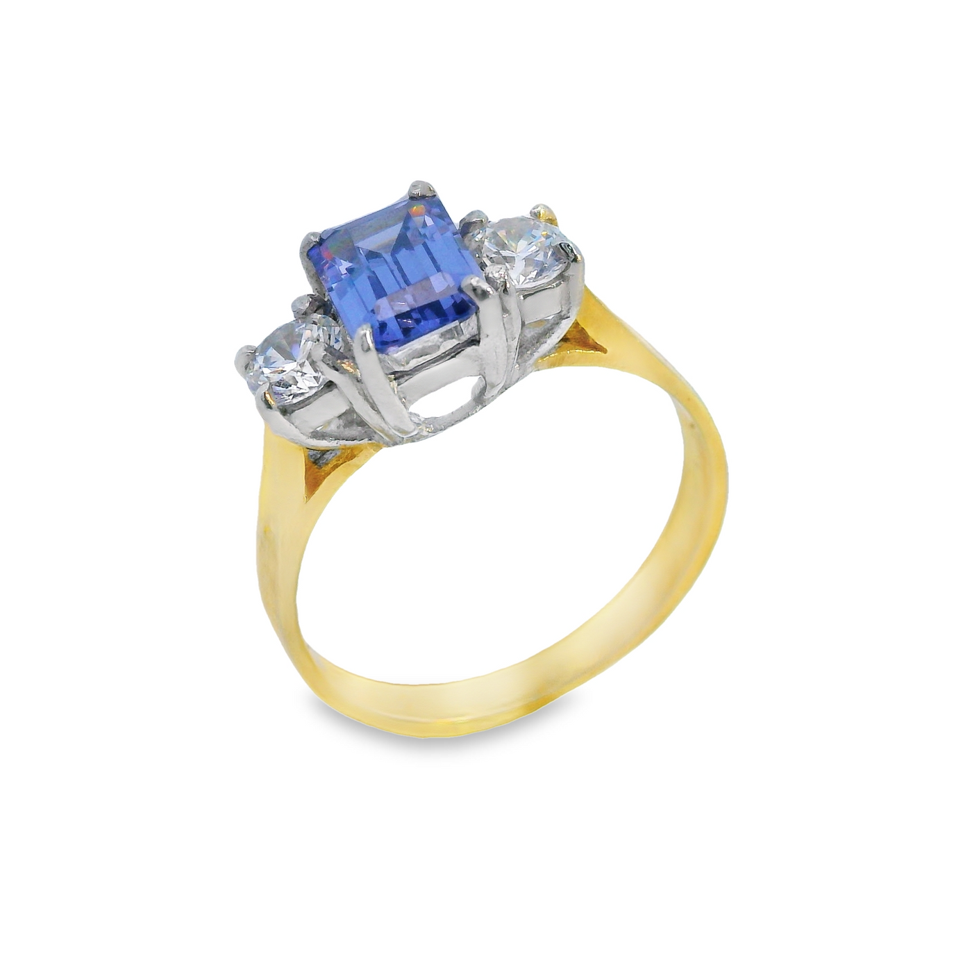 Gemstone Octagonal Centre Three Stone