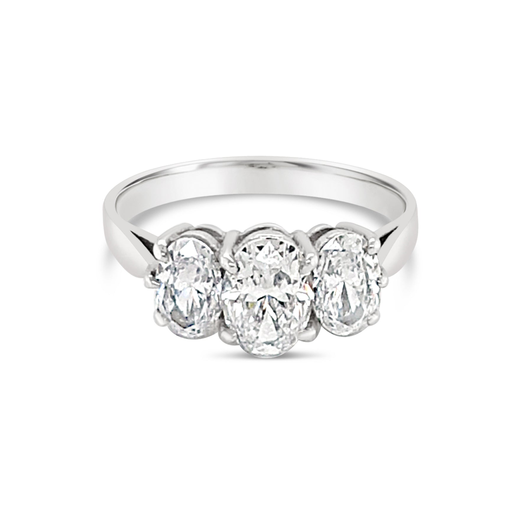 9ct Gold oval CZ 3 stone ring