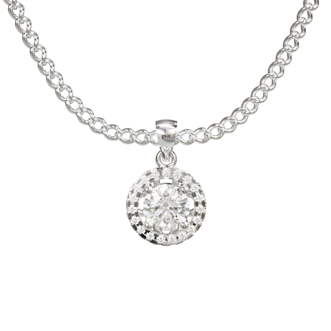 Lab Grown Diamond Round Halo Pendant
