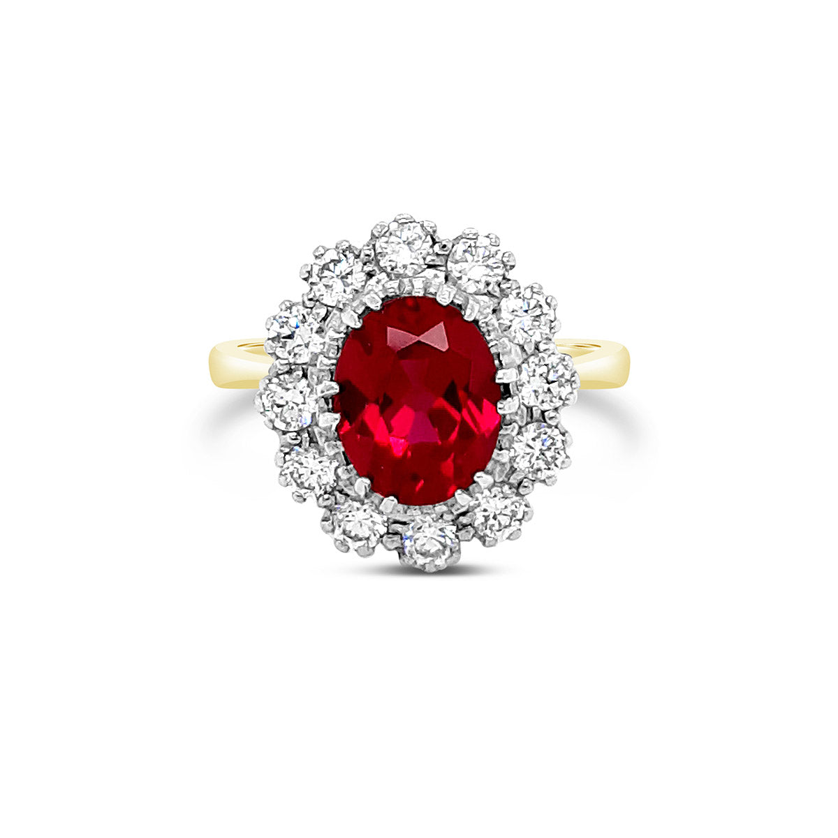 Oval Cluster Ring