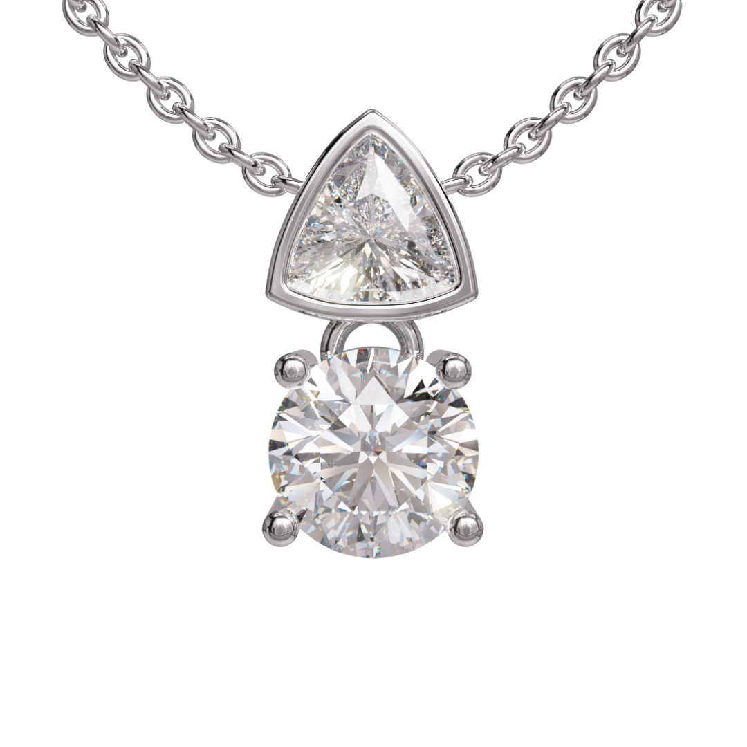 Lab Diamond 2 Stone Drop Pendant