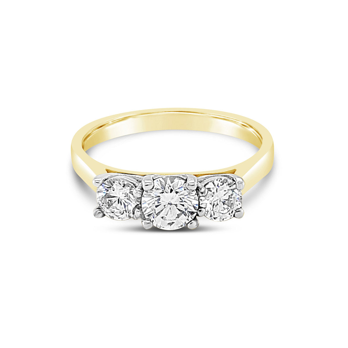 9ct Gold 3 stone CZ Ring