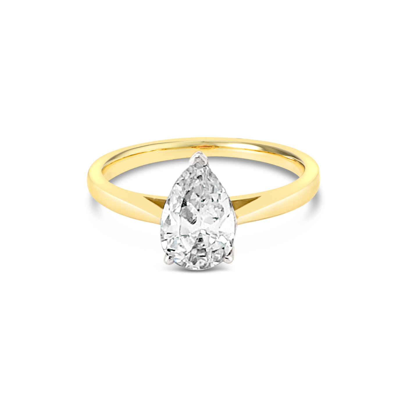 9ct Gold Pear Shape single stone CZ ring