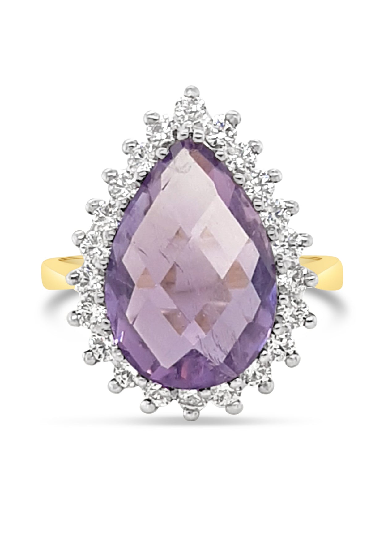 Pear Shaped Gemstone and CZ Cluster