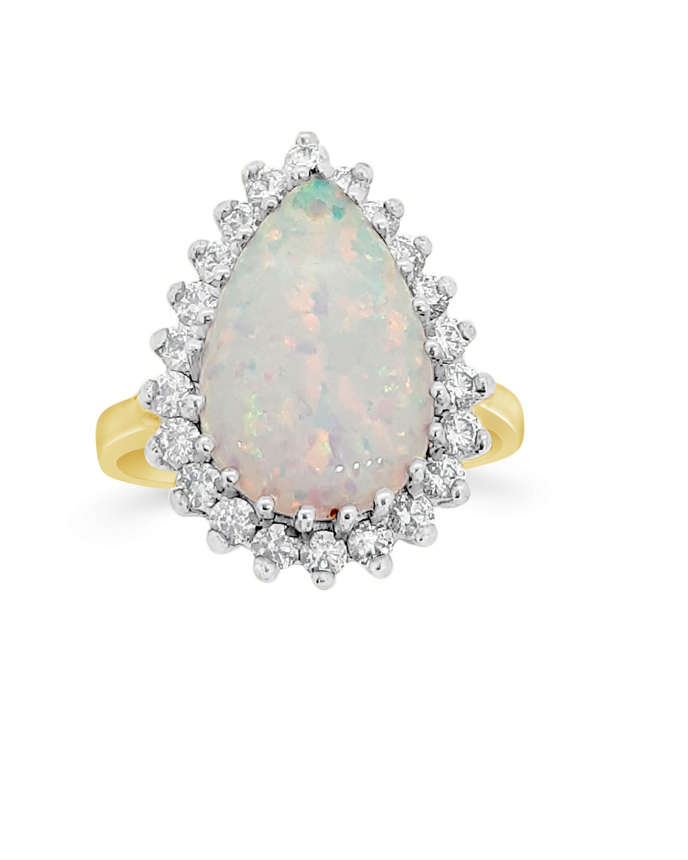 Pear Shaped Gemstone and CZ Cluster